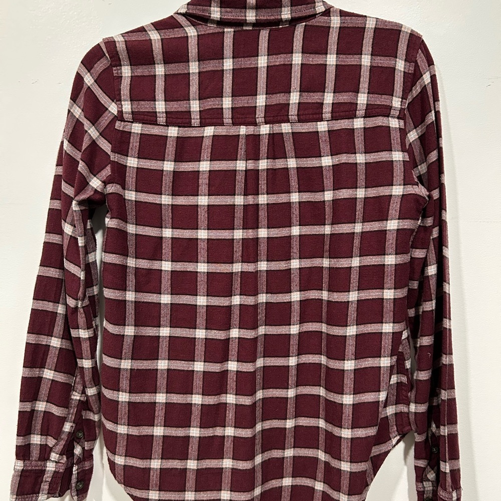 Abercrombie & Fitch Burgundy Plaid Shirt - Picture 5 of 5